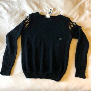 Brand New - LA Hearts Black sweater, open shoulder